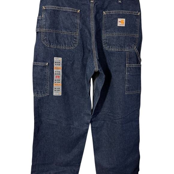 Carhartt Fire Resistant Signature Denim Dungaree CAT 2 Size 34/30 NWT - Picture 5 of 5